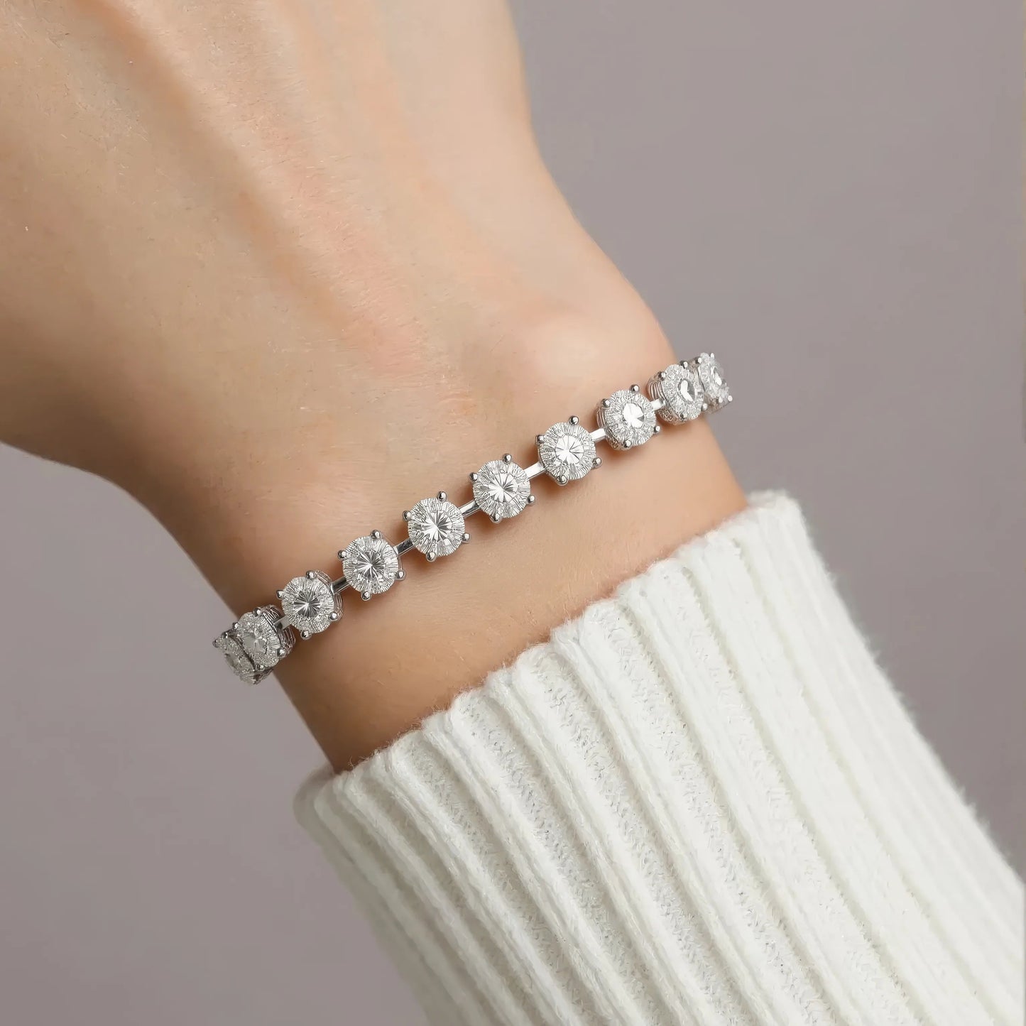 VVS1 Moissanite Tennis Bracelet 925 Sterling Silver