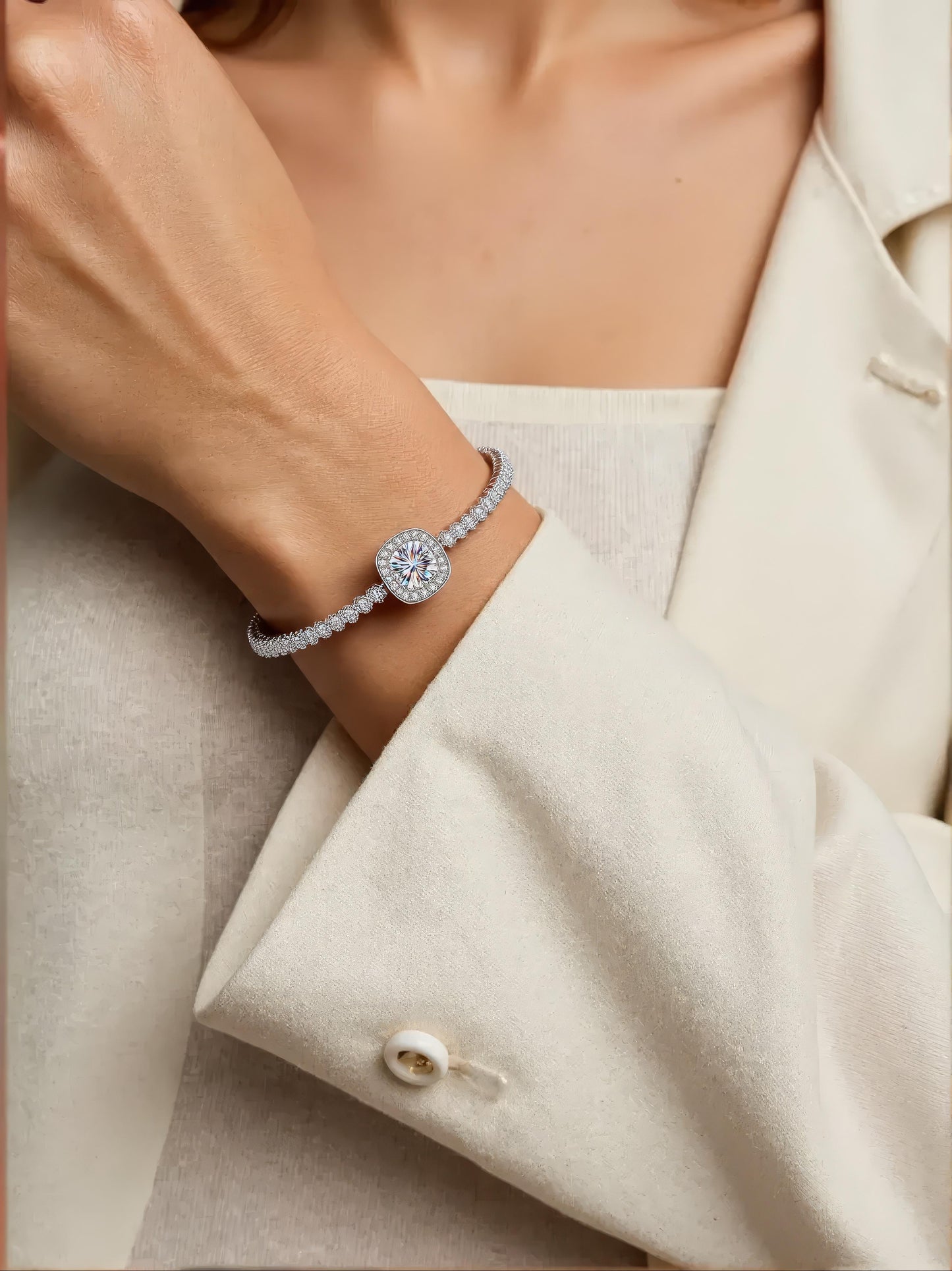 925 Silver Moissanite Galaxy Bracelet