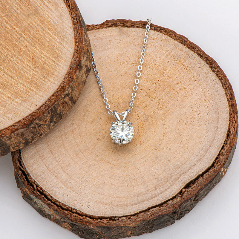925 Silver Moissanite Necklace Clavicle Chain