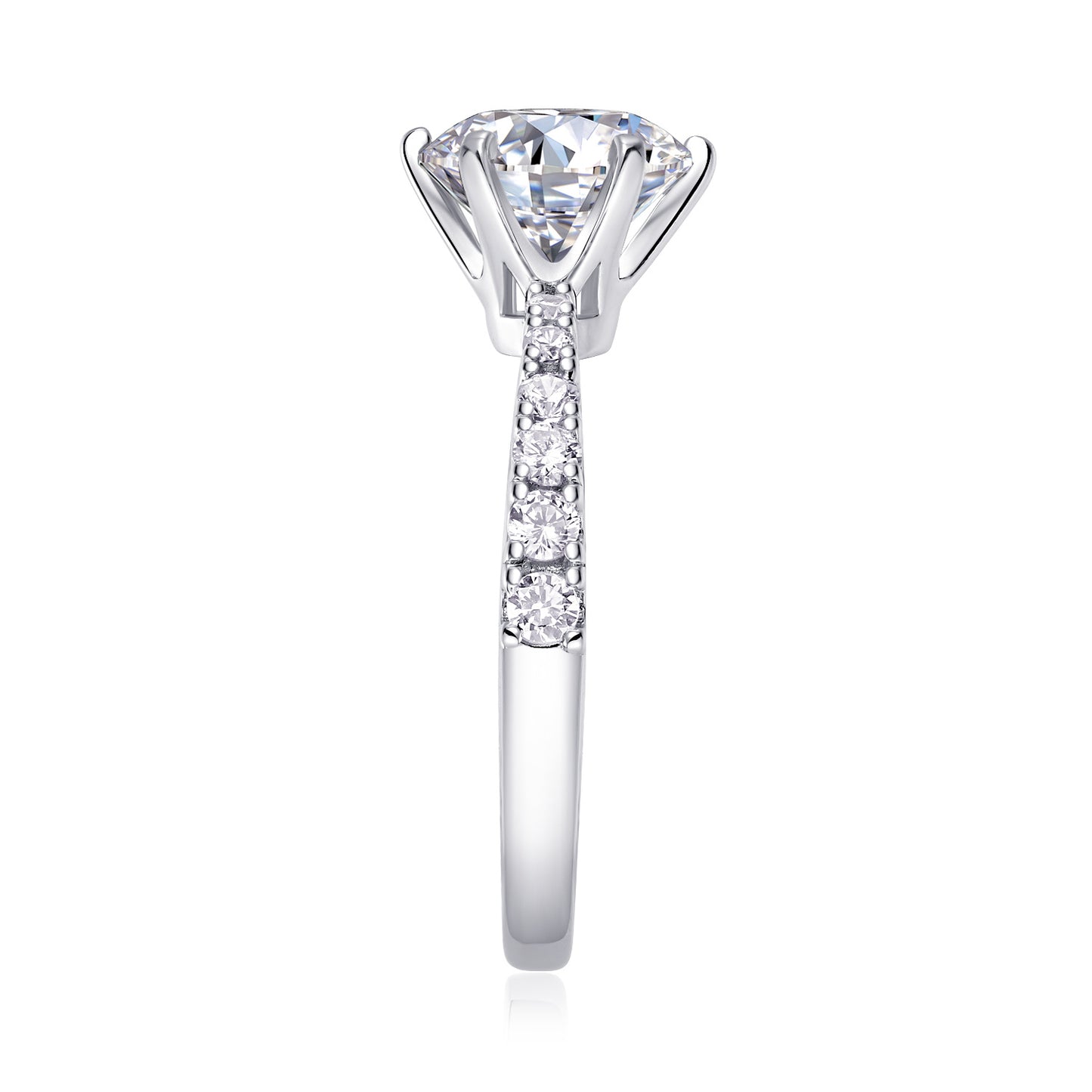 2CT VVS1 Moissanite Engagement Ring set in 925 Sterling Silver