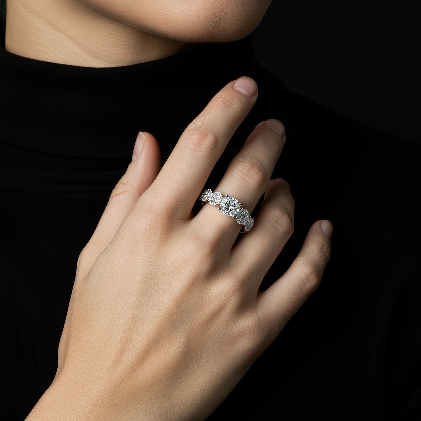 1 Carat VVS1 Moissanite Fashion Ring in 925 Silver
