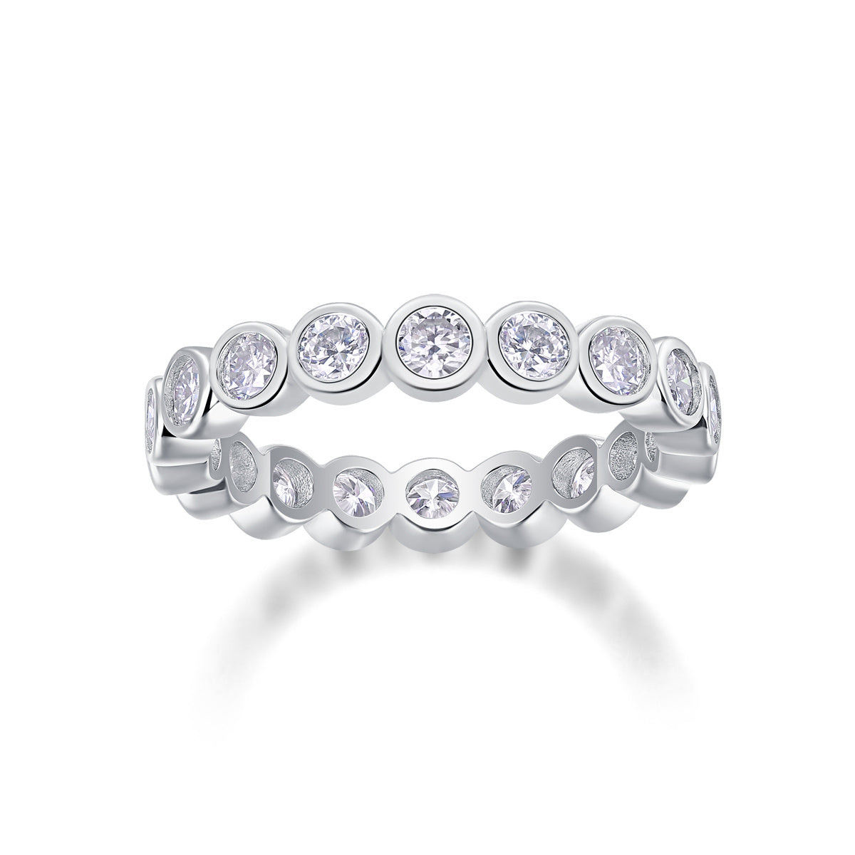 VVS1 Moissanite Band Ring in 925 Sterling Silver