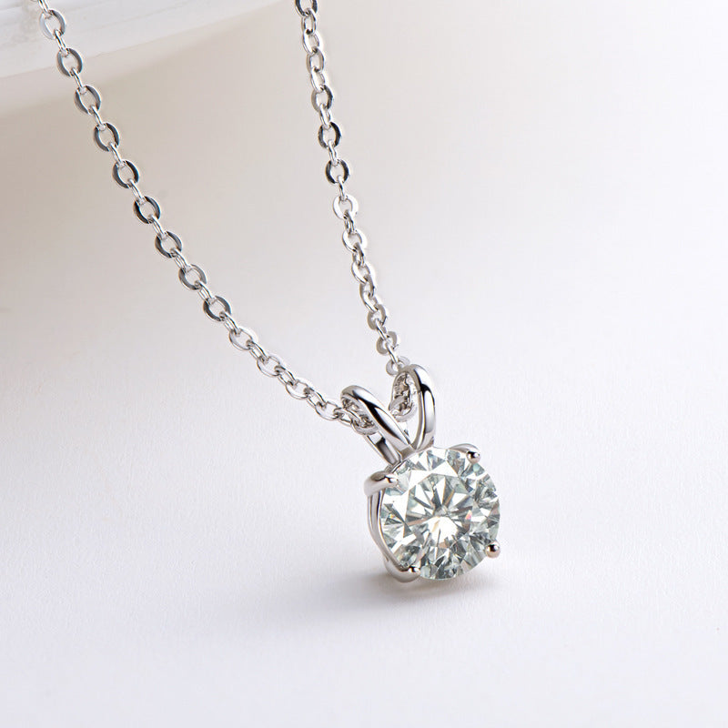 925 Silver Moissanite Necklace Clavicle Chain