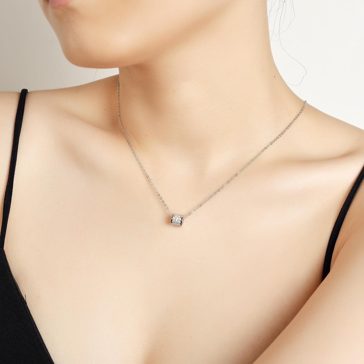 925 Silver MoissaniteO-Ring Necklace