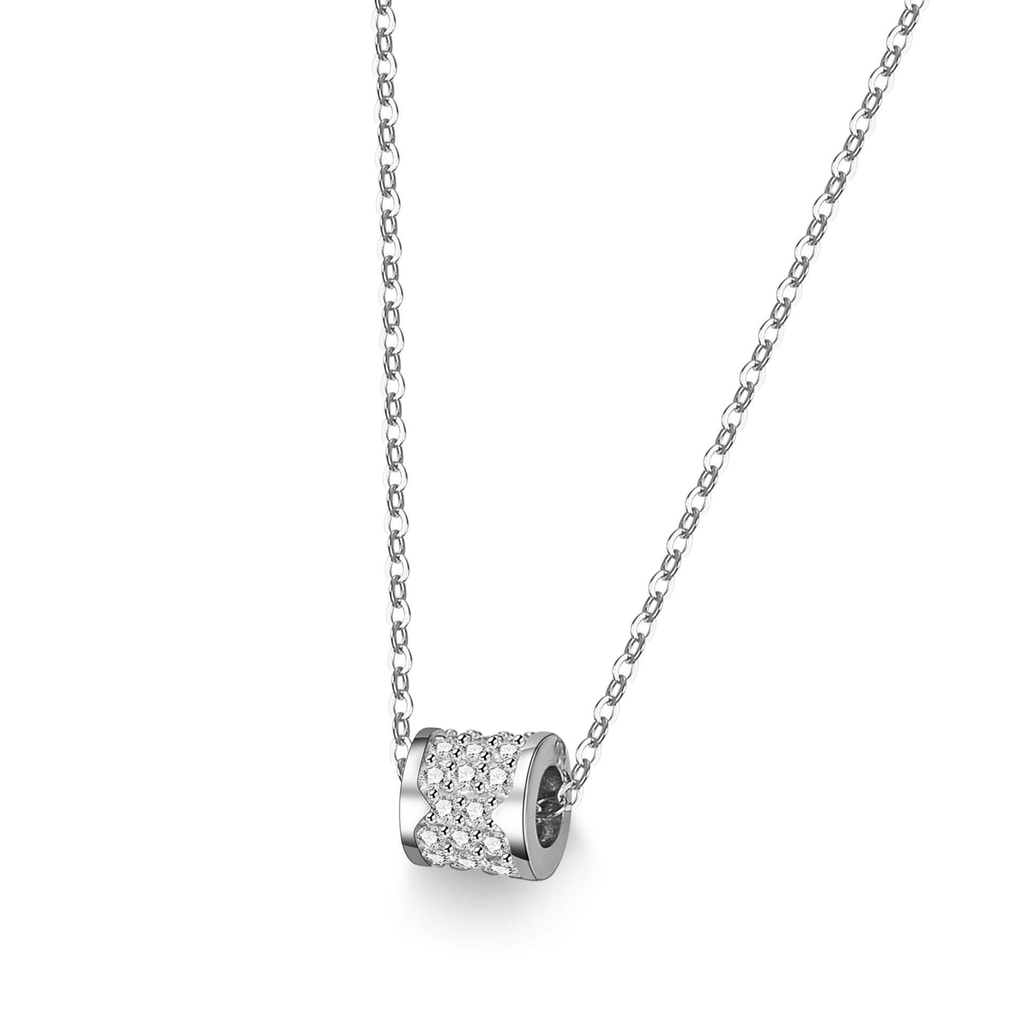 925 Silver MoissaniteO-Ring Necklace