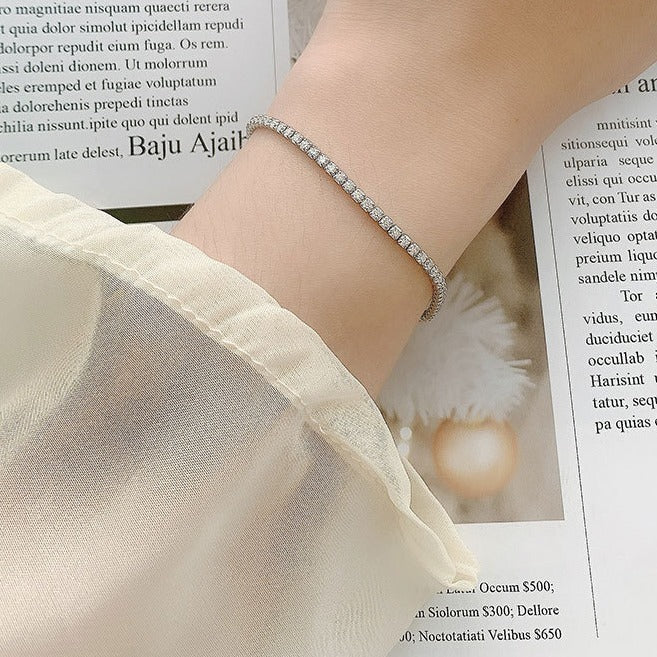 925 Sterling Silver Moissanite Tennis Bracelet