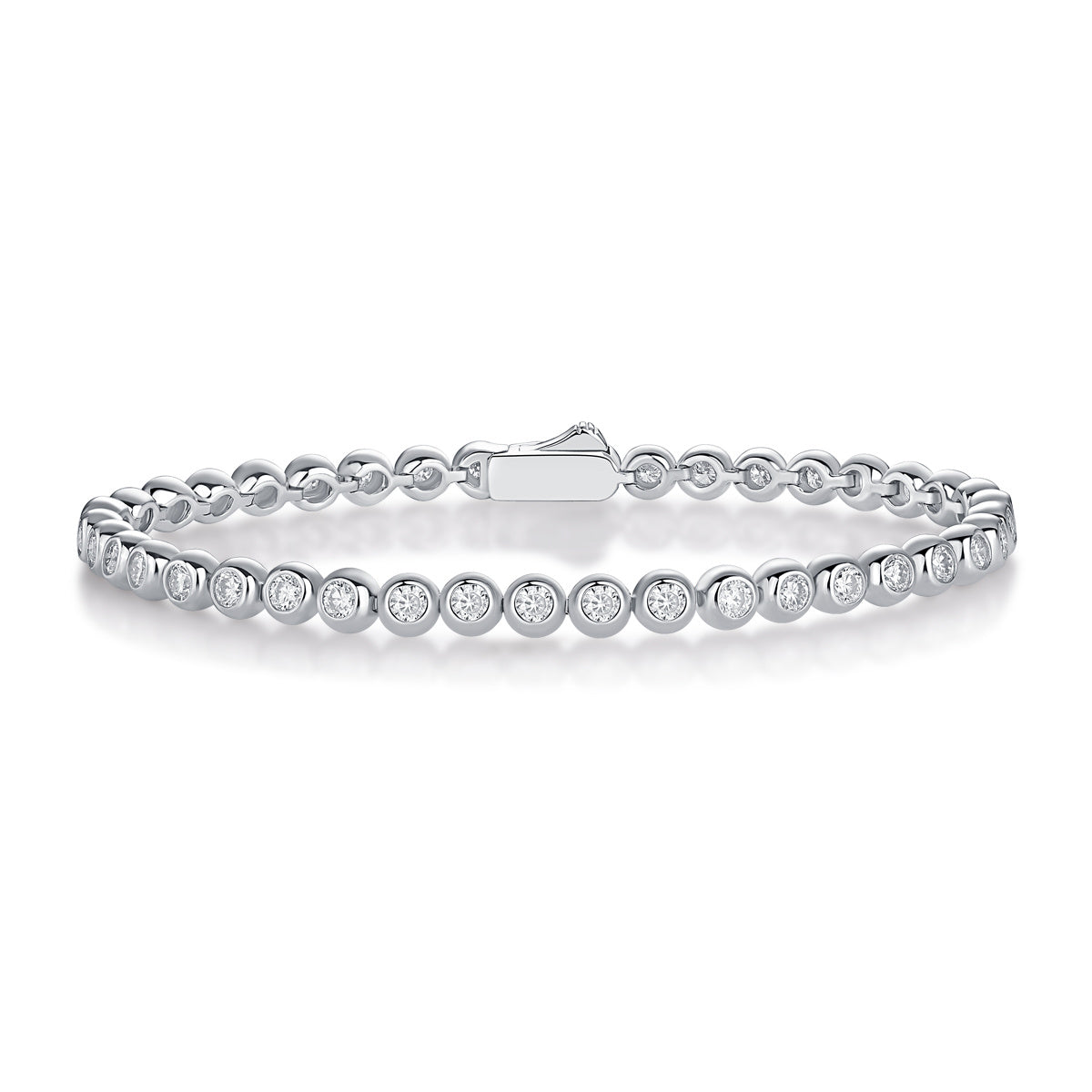 VVS1 Moissanite Galaxy Dream Bezel Bracelet set in 925 Sterling Silver