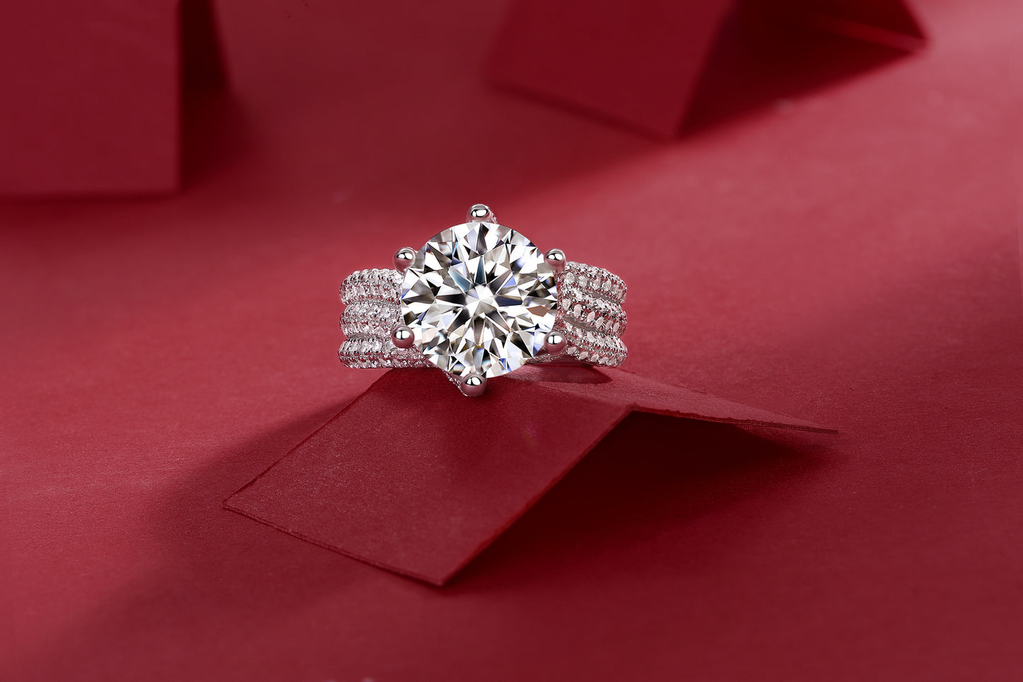 5CT VVS1 Moissanite Statement Ring in 925 Sterling Silver