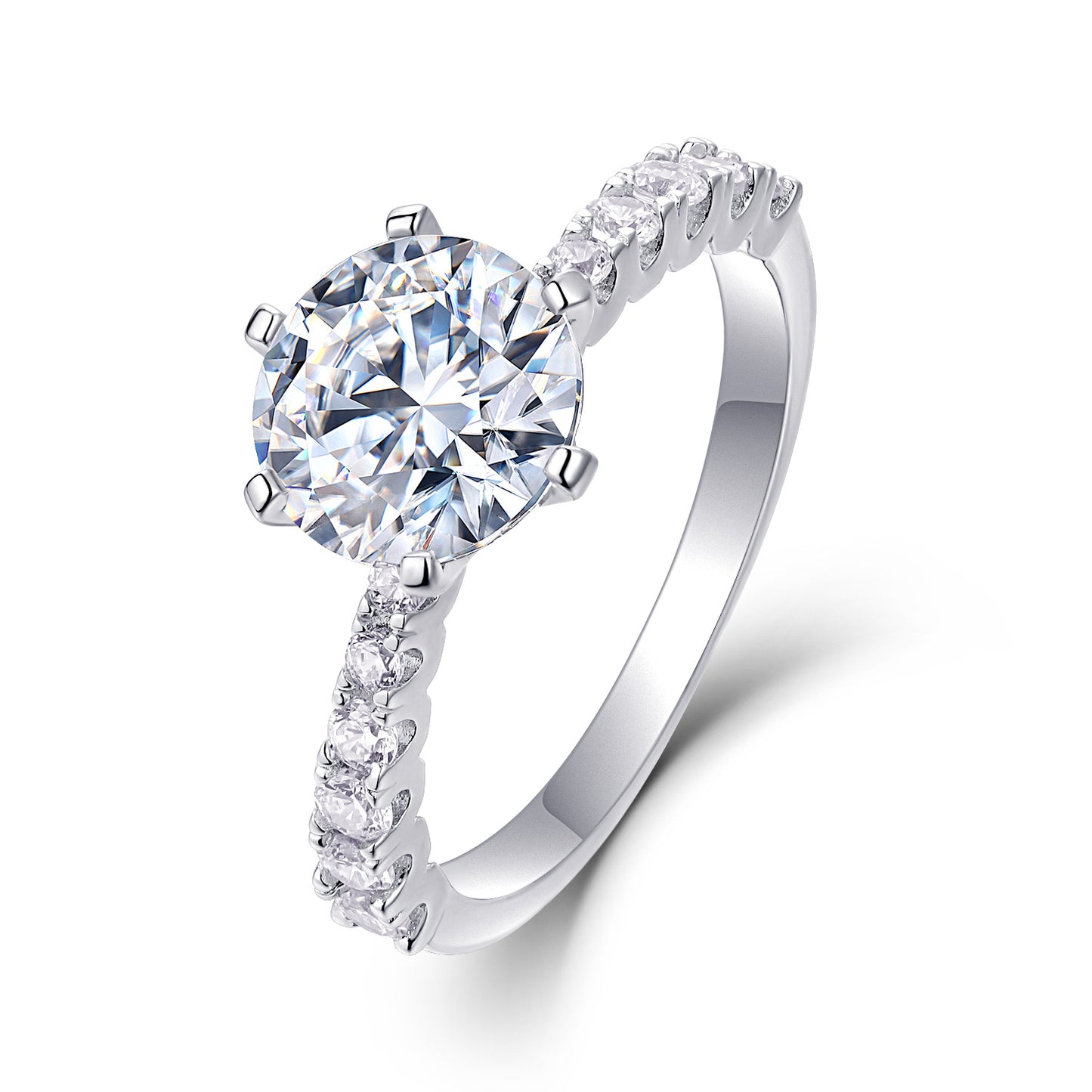 2CT VVS1 Moissanite Engagement Ring set in 925 Sterling Silver