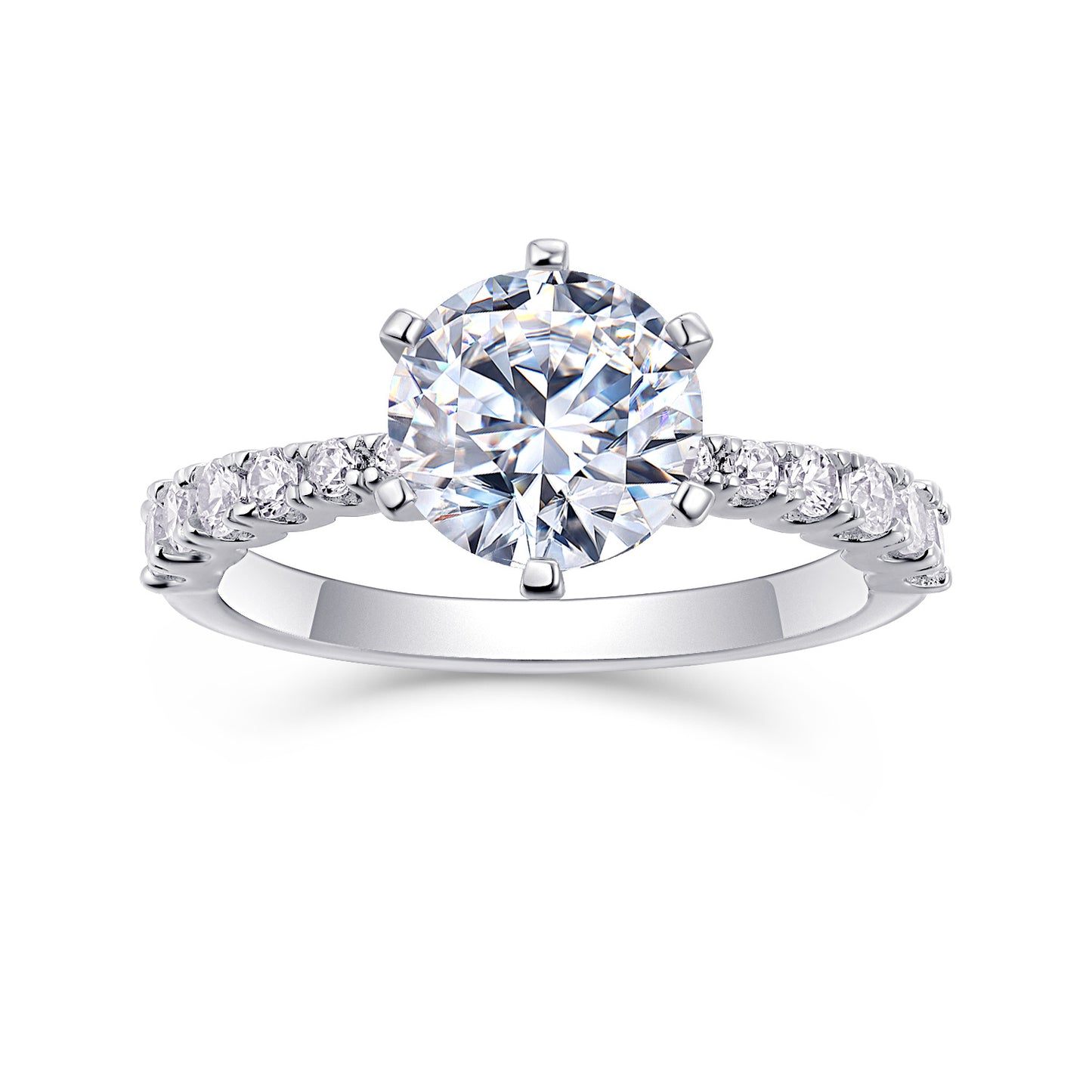 2CT VVS1 Moissanite Engagement Ring set in 925 Sterling Silver