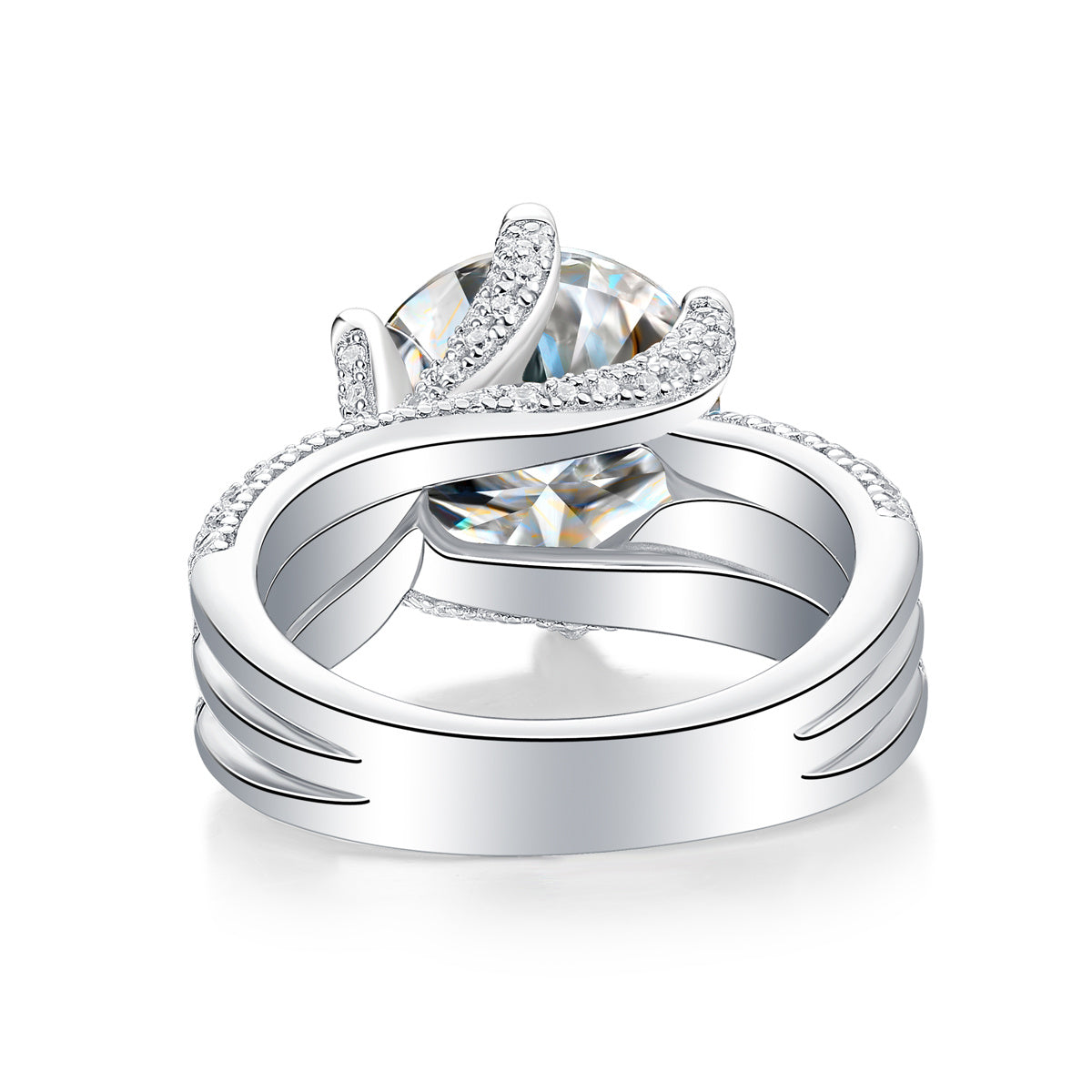 5CT VVS1 Moissanite Statement Ring in 925 Sterling Silver