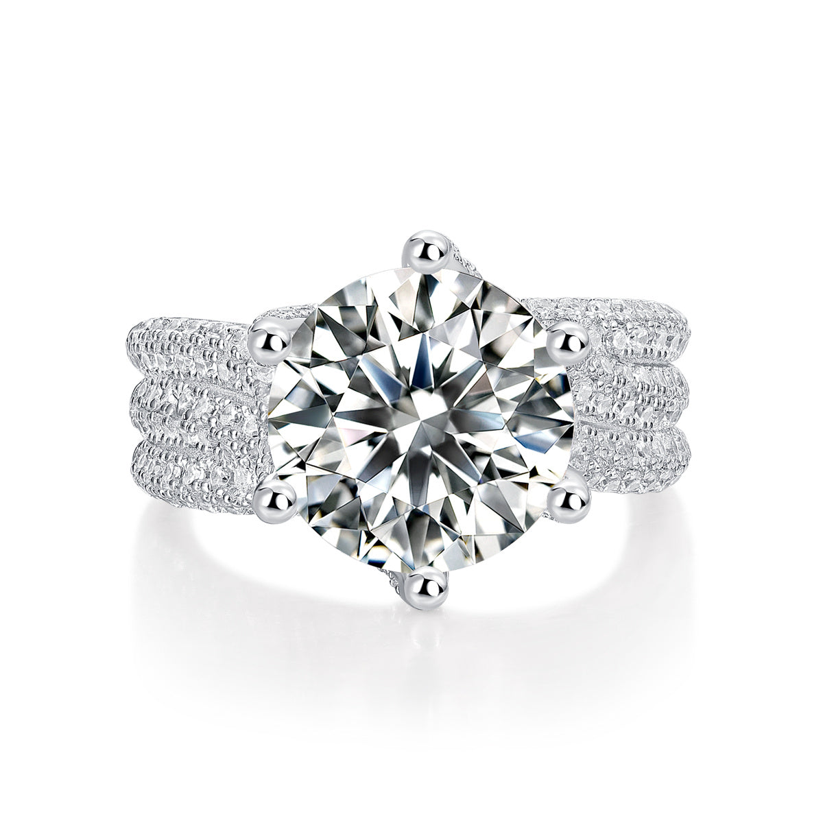 5CT VVS1 Moissanite Statement Ring in 925 Sterling Silver