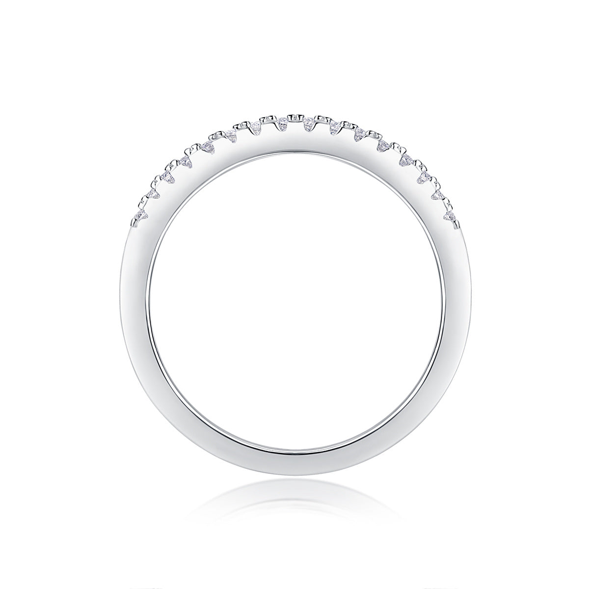VVS1 Moissanite Ring Set – 925 Sterling Silver, Dainty Pavé Style