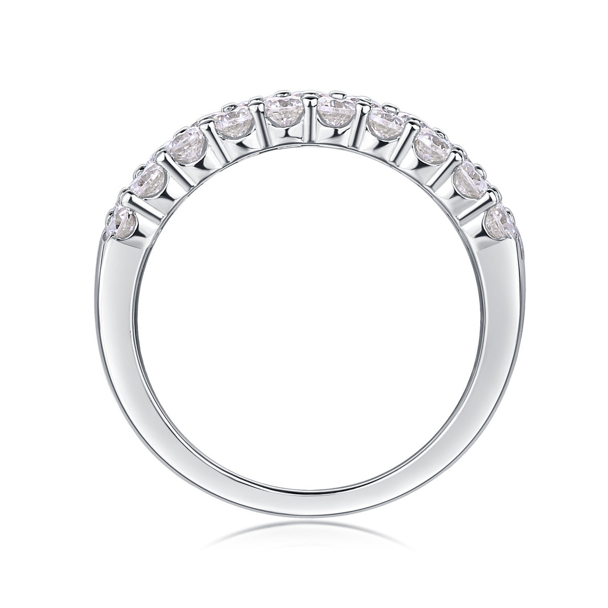 VVS1 Moissanite Statement Band in 925 Sterling Silver