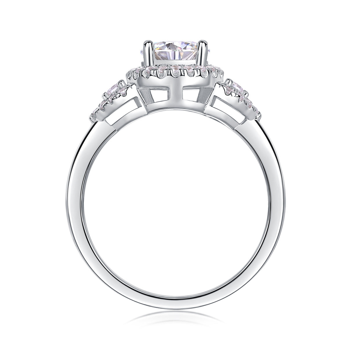 1.5 Carat Round-Cut VVS1 Moissanite Engagement Ring – 925 Silver