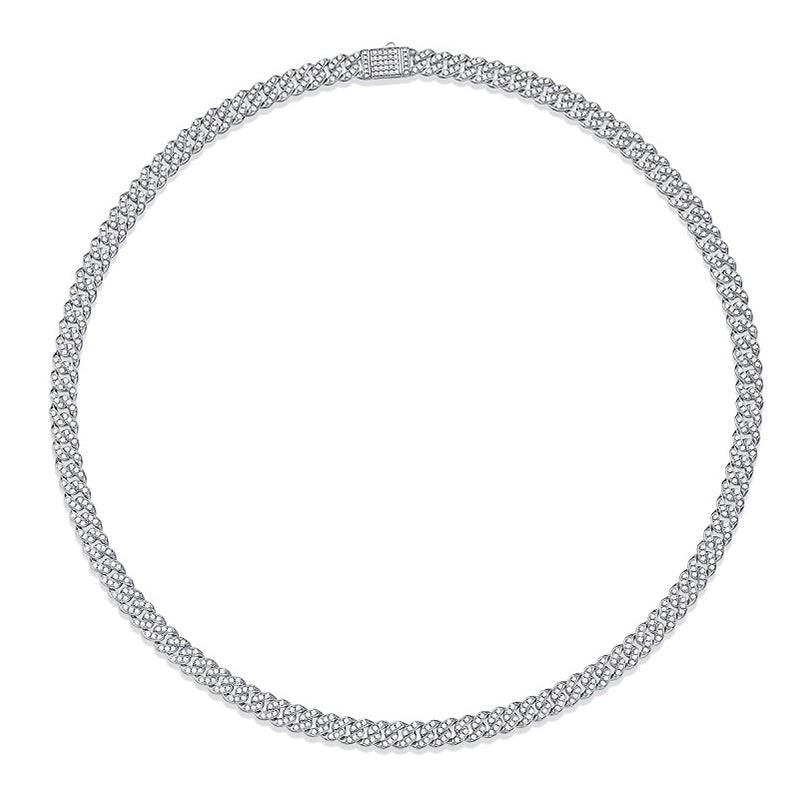 VVS1 Moissanite Iced Cuban Link in 925 Sterling Silver
