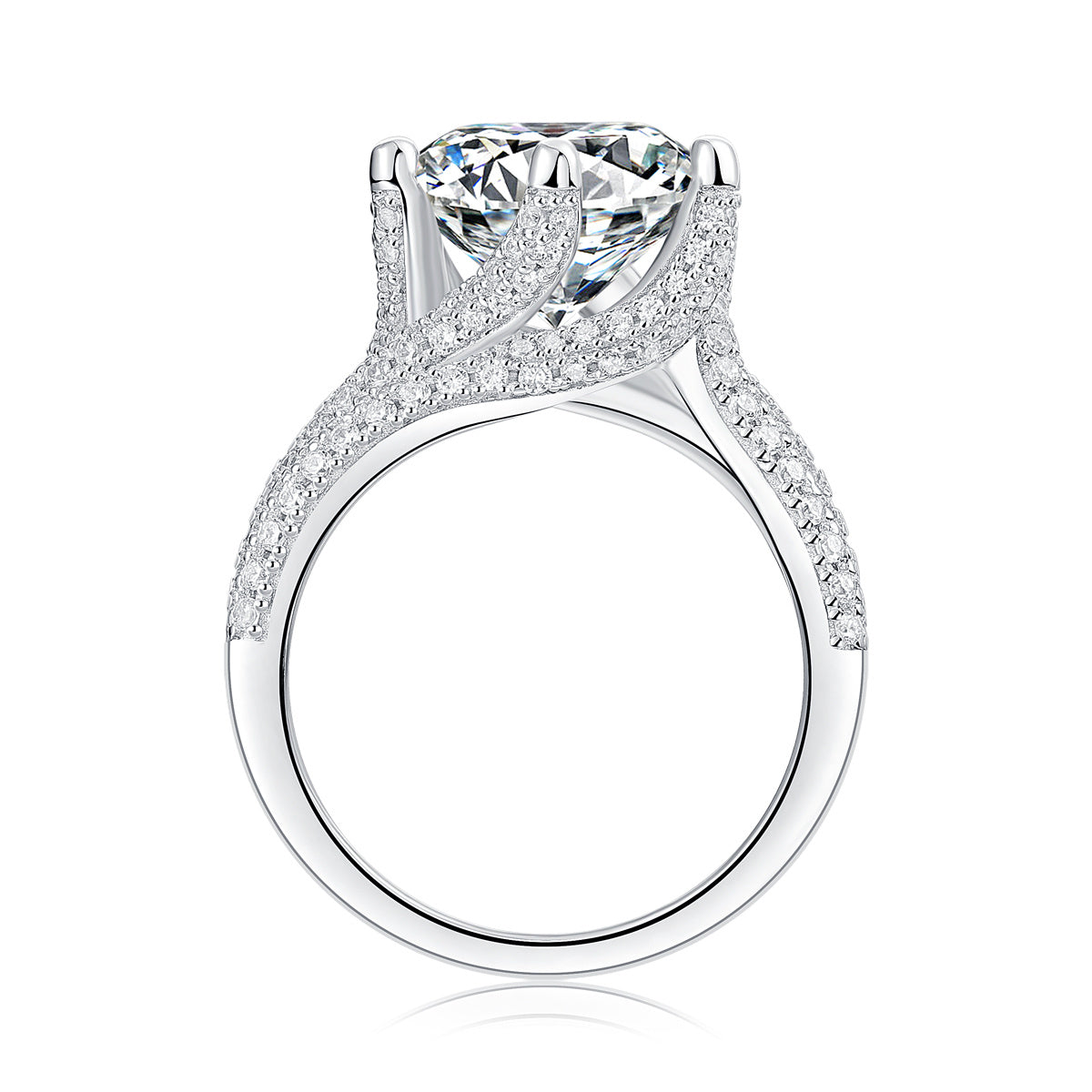 5CT VVS1 Moissanite Statement Ring in 925 Sterling Silver