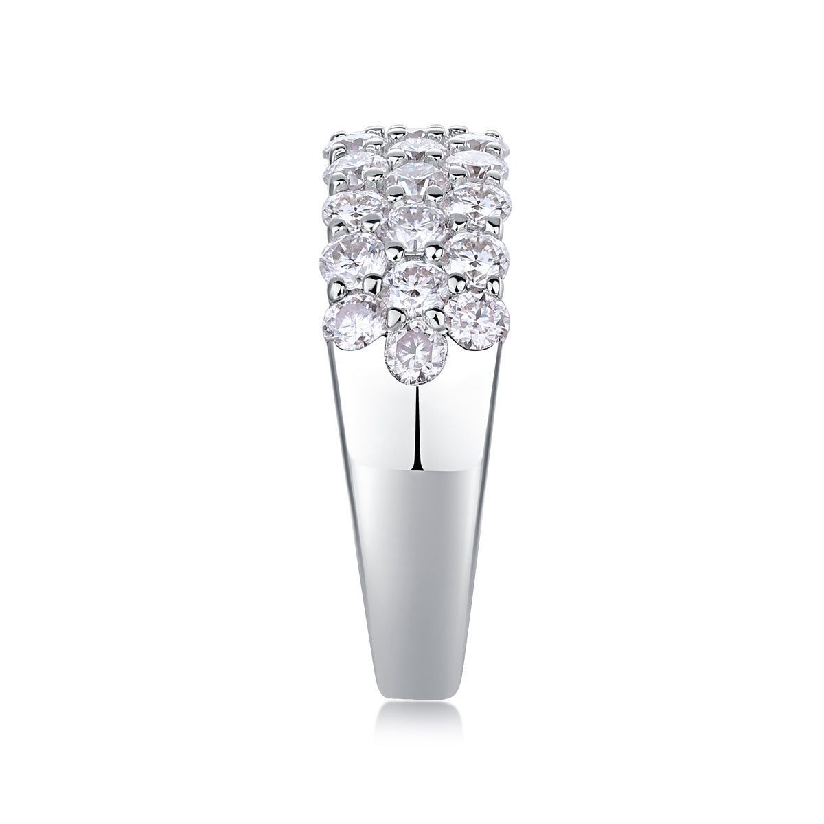 VVS1 Moissanite Statement Band in 925 Sterling Silver