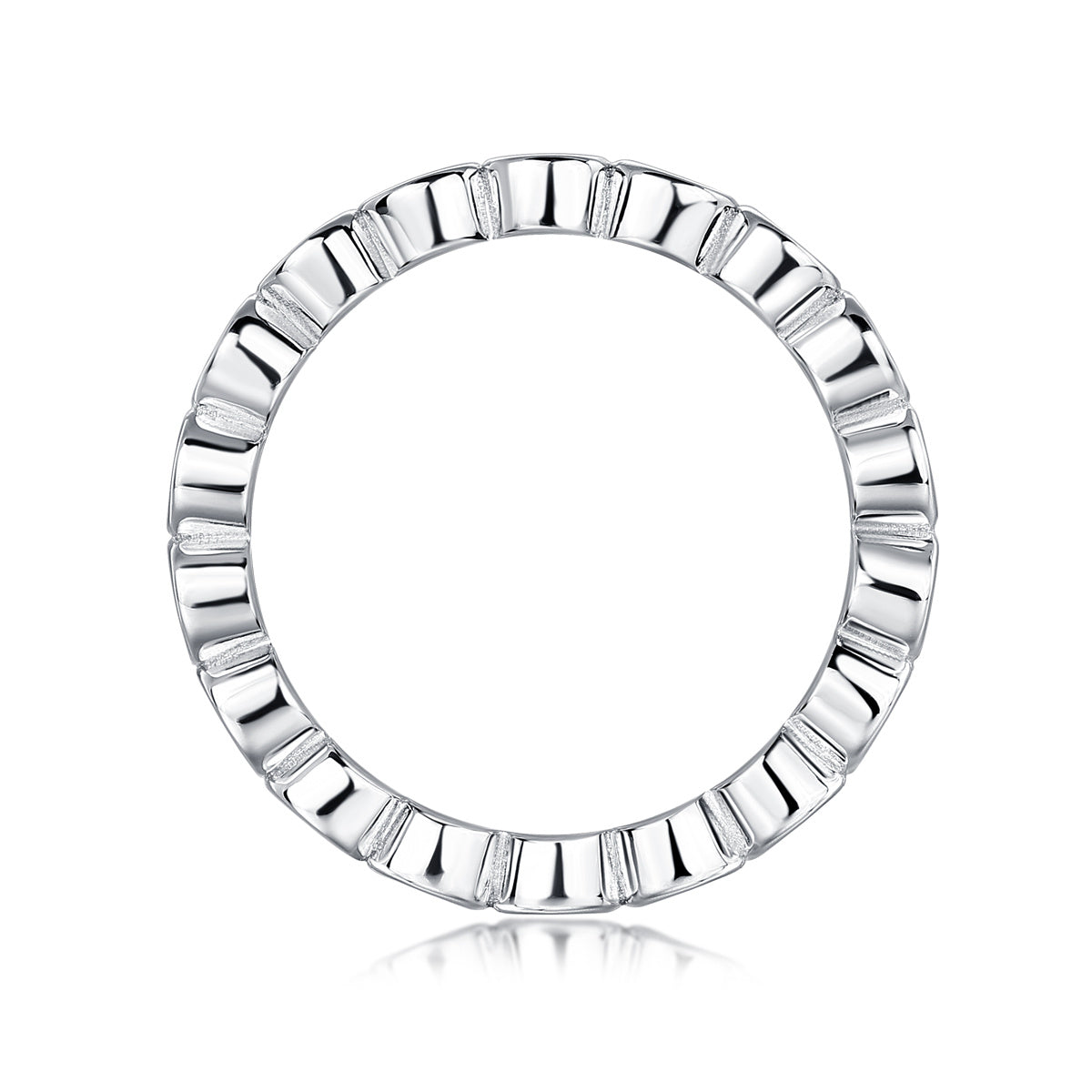 VVS1 Moissanite Band Ring in 925 Sterling Silver