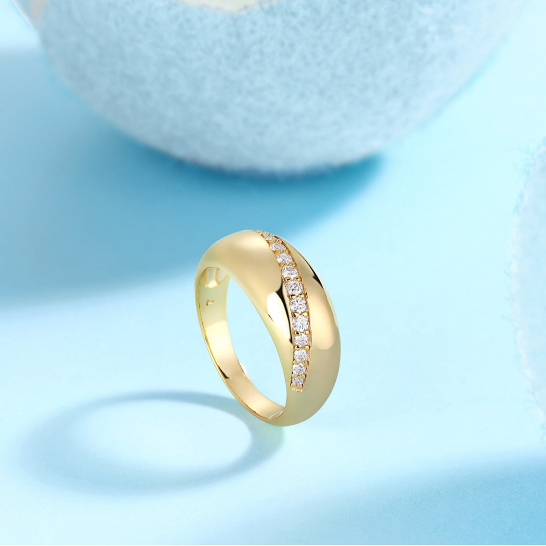18k Gold Vermeil 925 Silver Moissanite Ring