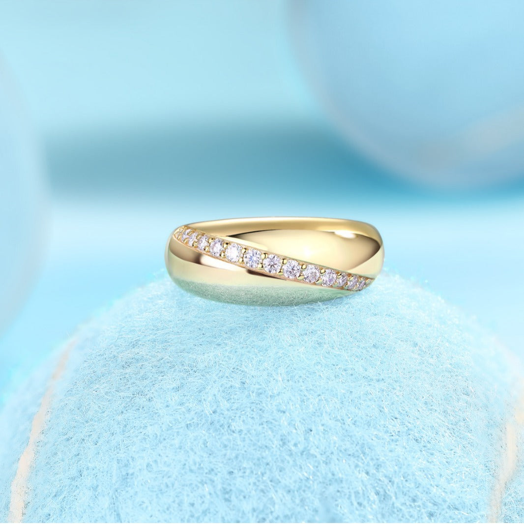 18k Gold Vermeil 925 Silver Moissanite Ring