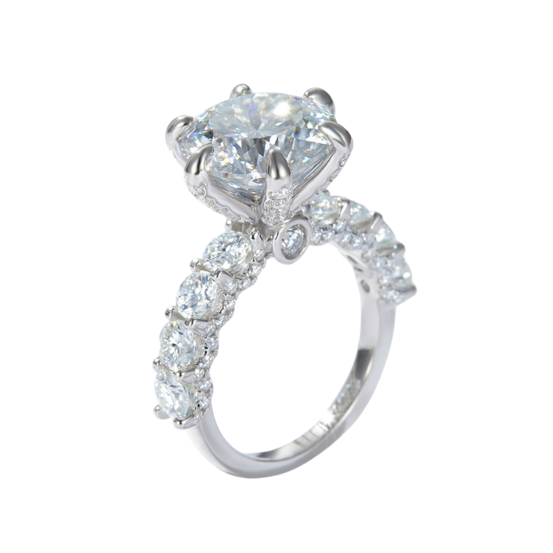 925 Silver 5 Carat VVS1 Moissanite Engagement Ring