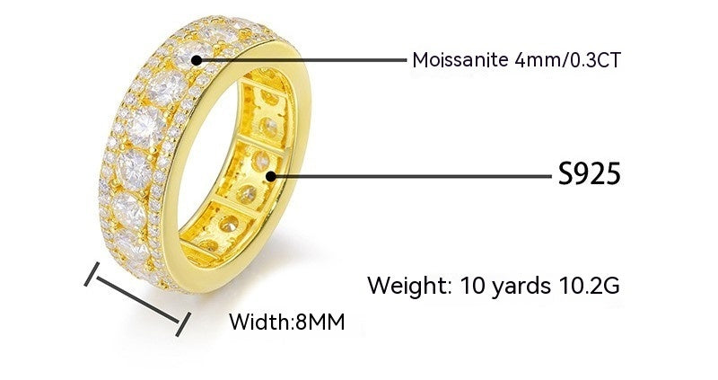 VVS1 925 Sterling Silver Moissanite Ring