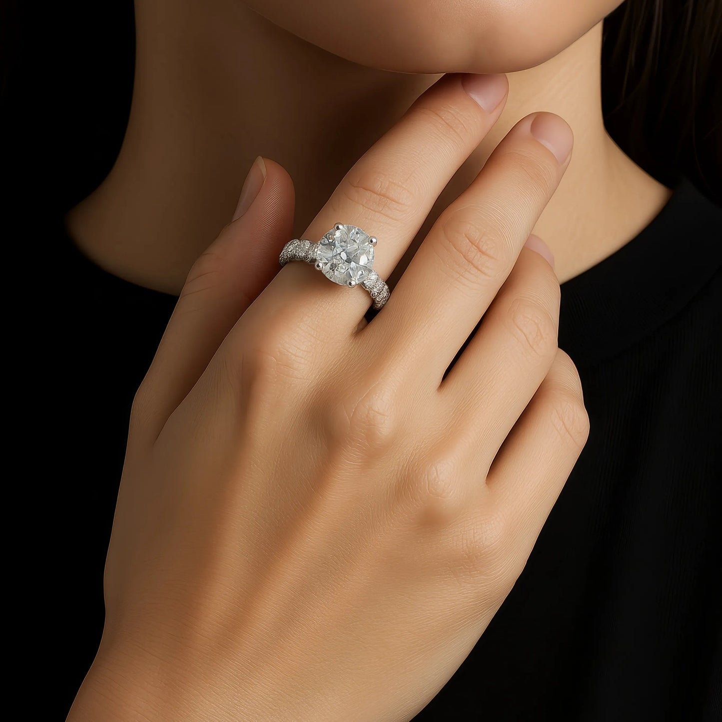 925 Silver 5 Carat VVS1 Moissanite Engagement Ring