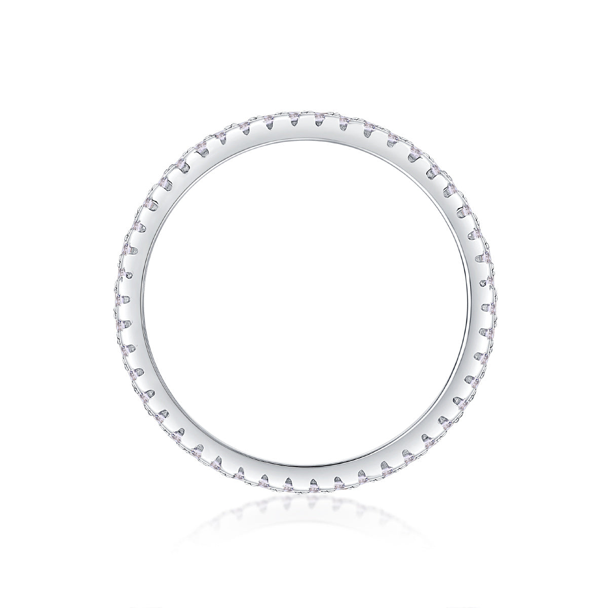 VVS1 Moissanite Three-Row Diamond Ring Set in 925 Sterling Silver
