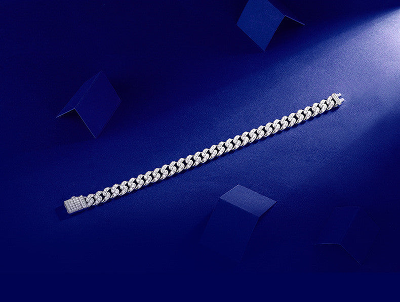 VVS1 Moissanite 925 Silver Cuban Link Bracelet