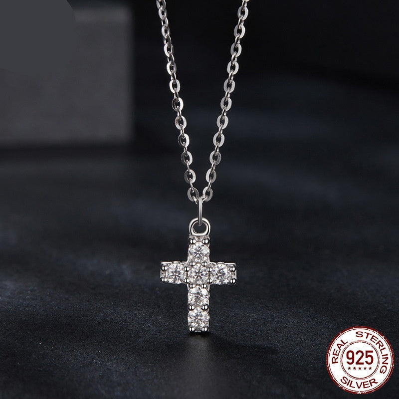 s925 Cross Moissanite Necklace