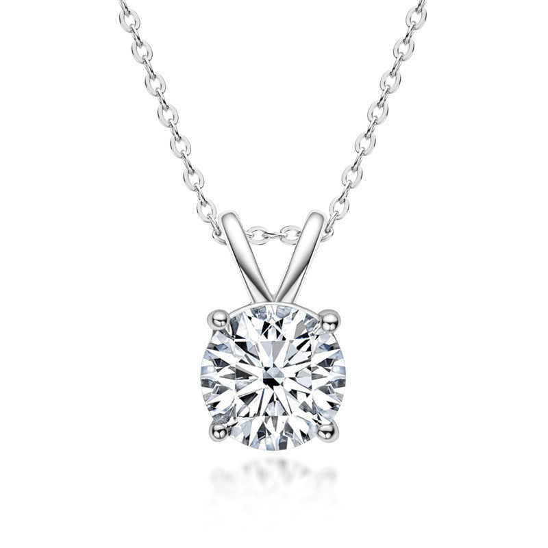 925 Silver Moissanite Necklace Clavicle Chain