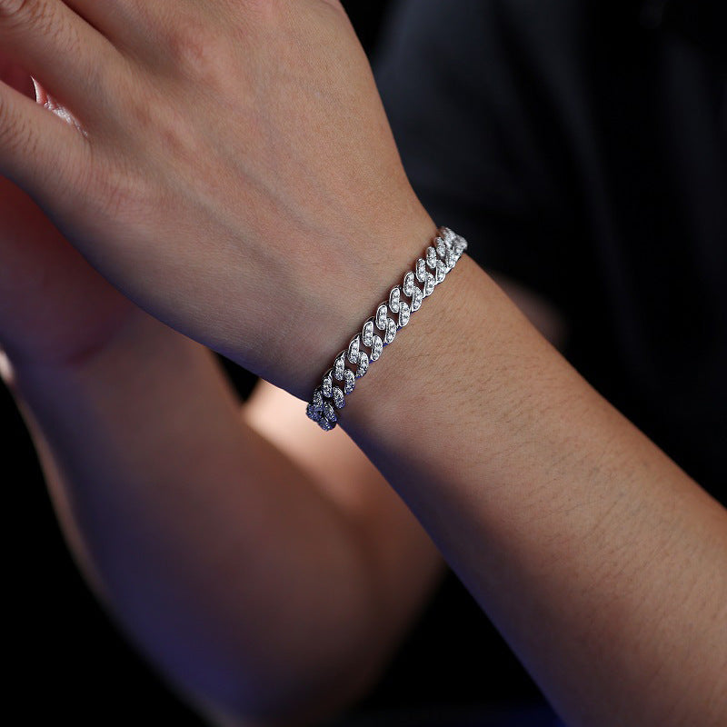 VVS1 Moissanite 925 Silver Cuban Link Bracelet