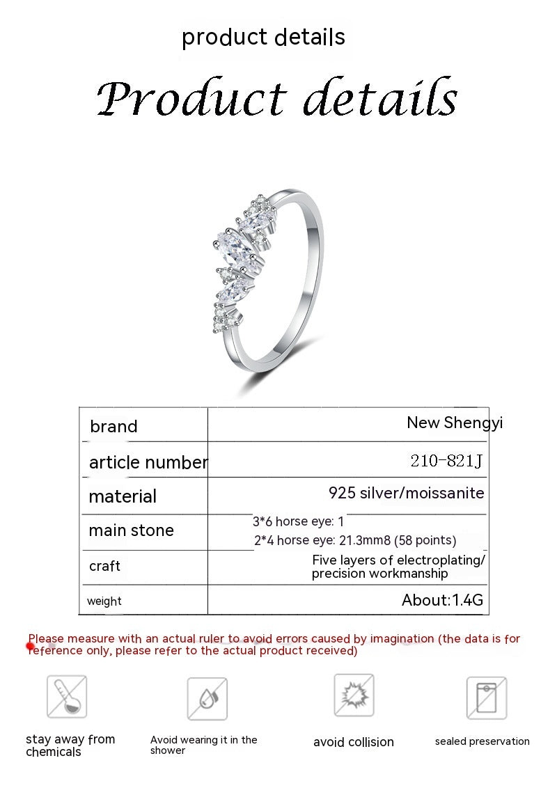 925 Sterling Silver Moissanite Ring