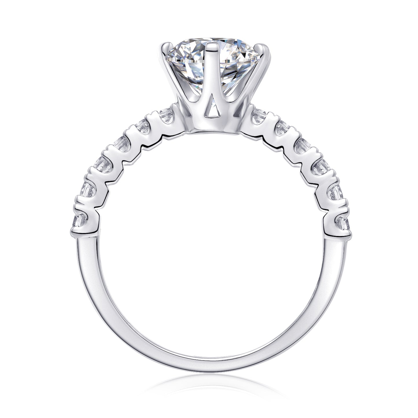 2CT VVS1 Moissanite Engagement Ring set in 925 Sterling Silver