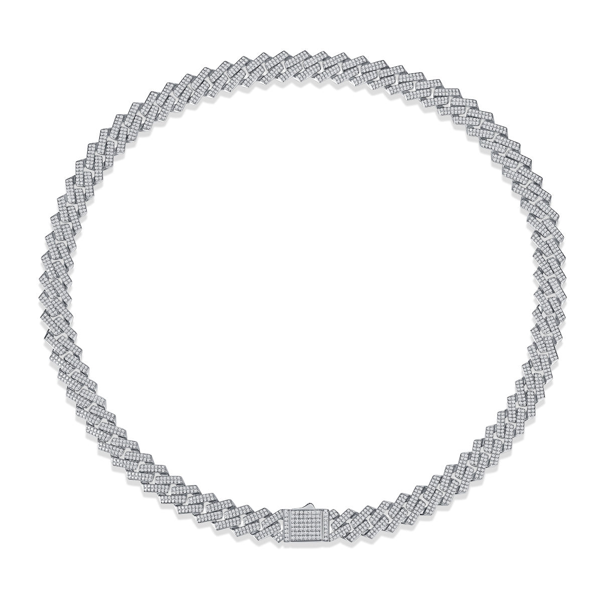 VVS1 Moissanite Cuban Link Chain in 925 Sterling Silver