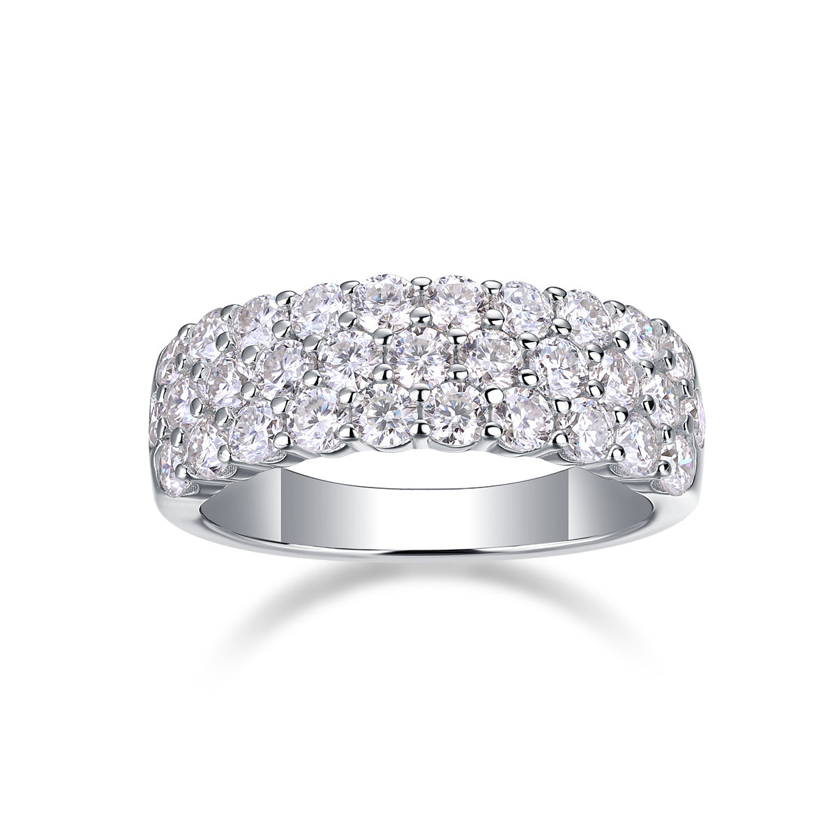 VVS1 Moissanite Statement Band in 925 Sterling Silver