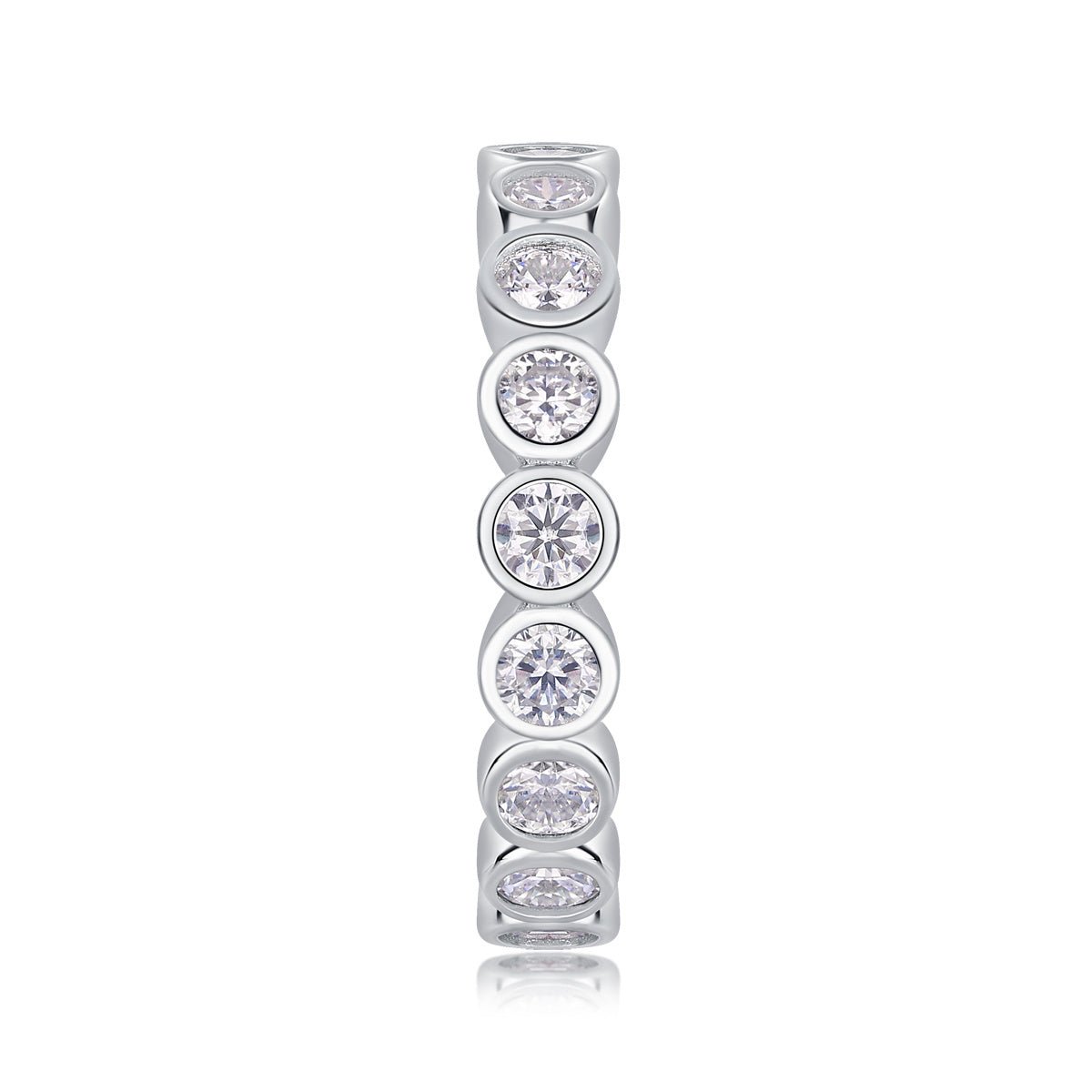 VVS1 Moissanite Band Ring in 925 Sterling Silver