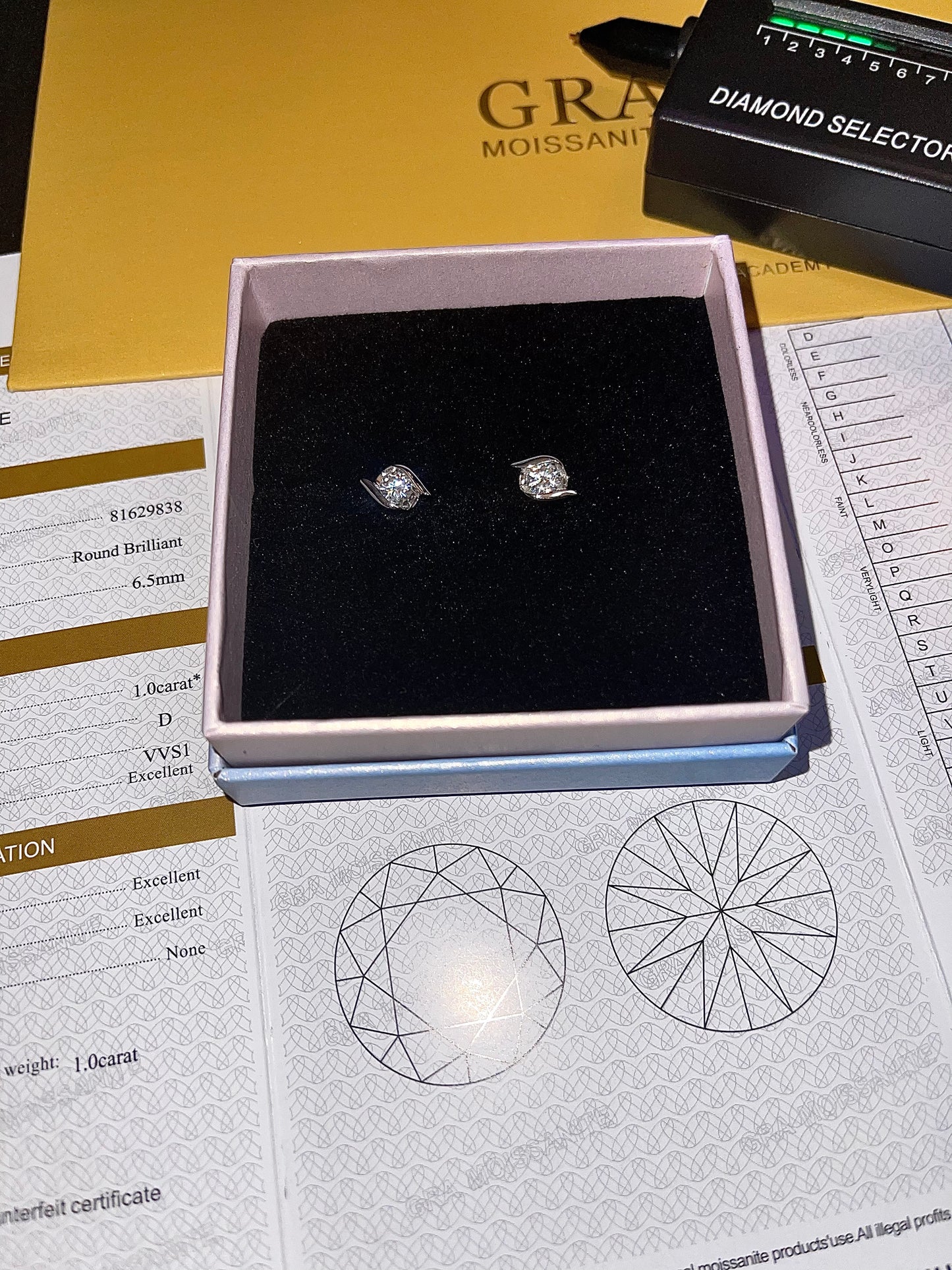 Pendientes de plata 925 de alta calidad con moissanita