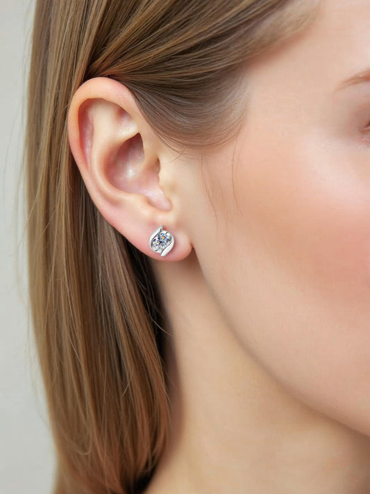 925 Silver VVS1 Moissanite Stud Earrings