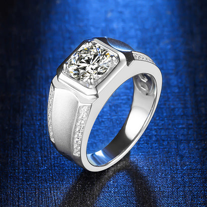 925 Silver VVS1 Moissanite Men's Ring