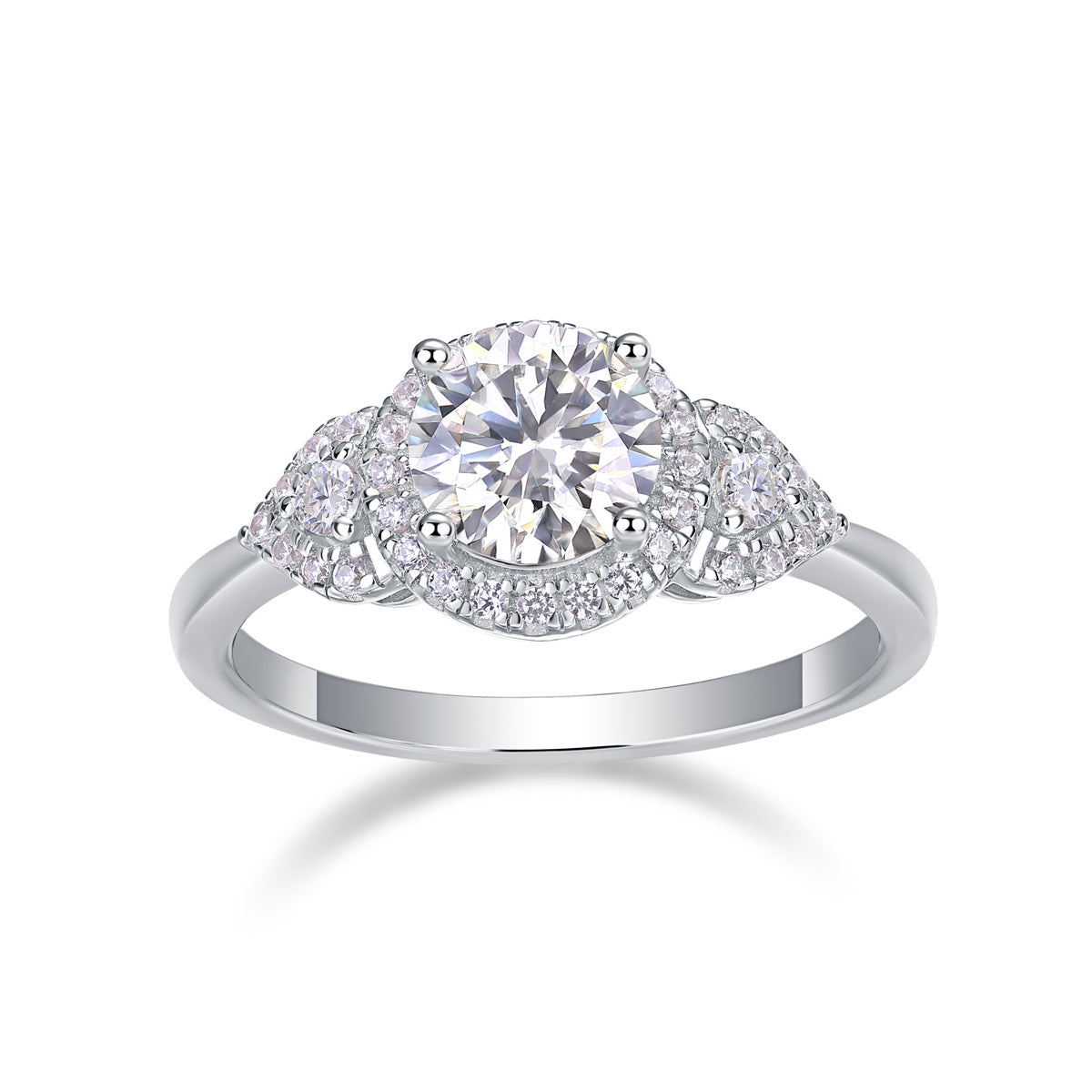 1.5 Carat Round-Cut VVS1 Moissanite Engagement Ring – 925 Silver