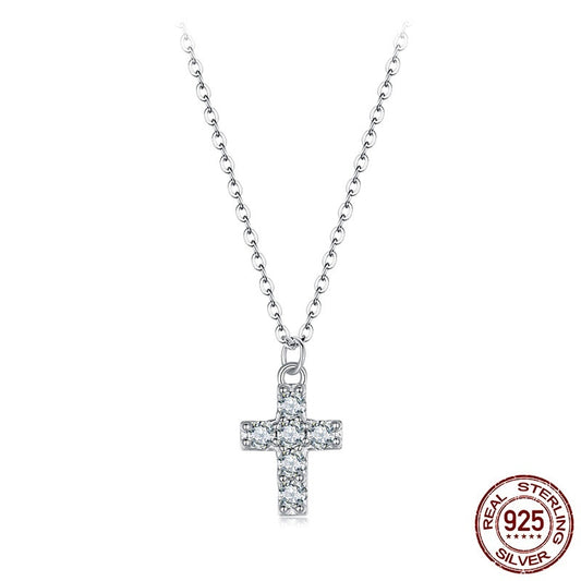 s925 Cross Moissanite Necklace