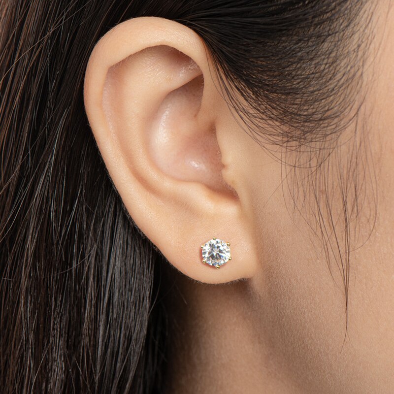 s925 Moissanite Stud  Earrings