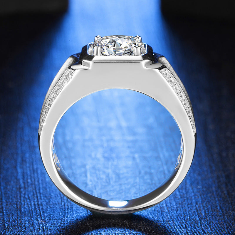 925 Silver VVS1 Moissanite Men's Ring
