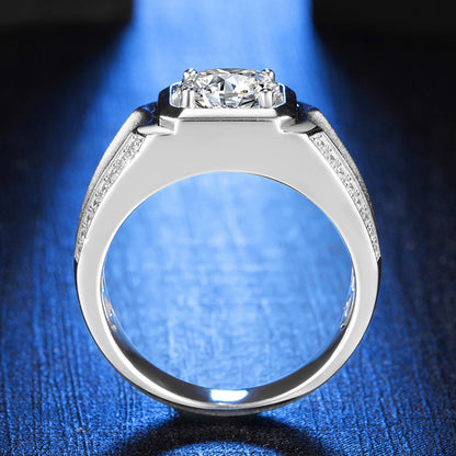 925 Silver VVS1 Moissanite Men's Ring