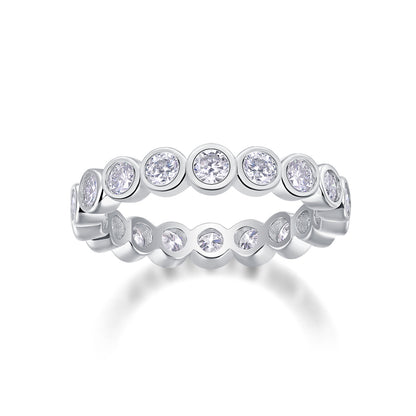 VVS1 Moissanite Band Ring in 925 Sterling Silver