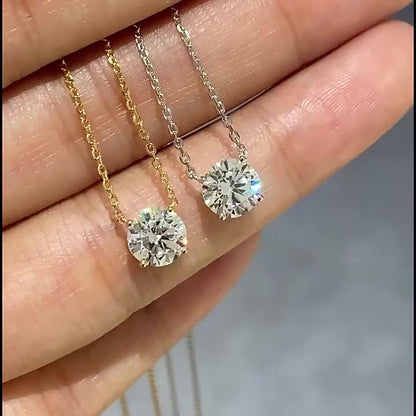 925 Silver Moissanite Necklace Clavicle Chain