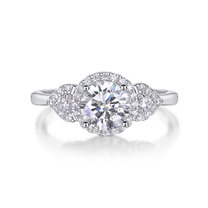 1.5 Carat Round-Cut VVS1 Moissanite Engagement Ring – 925 Silver