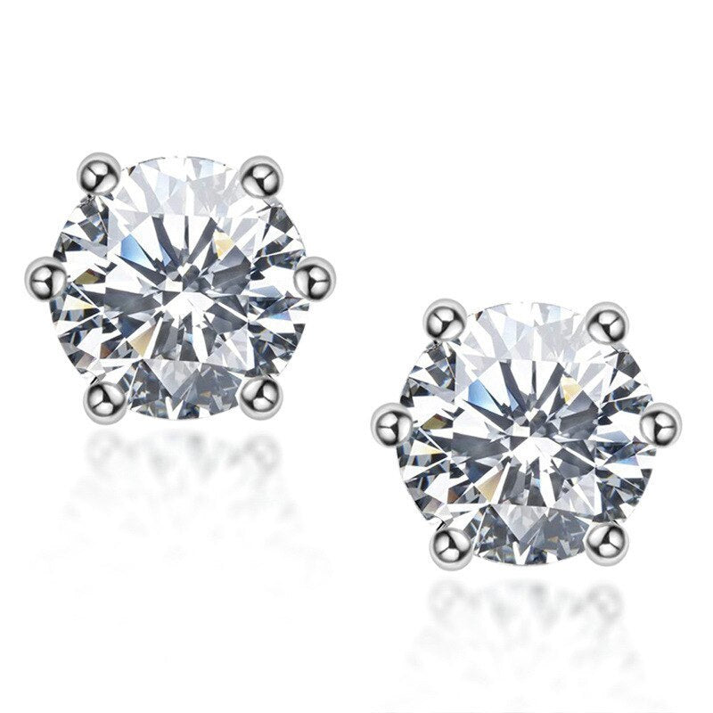 s925 Moissanite Stud  Earrings